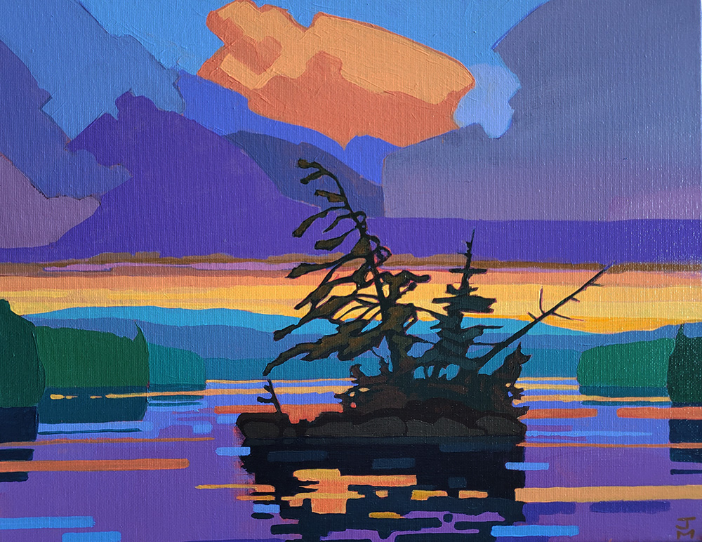 Lost Lake IX <br> Acrylic on Canvas, 11 x 14 <br> Available at Cobalt Gallery