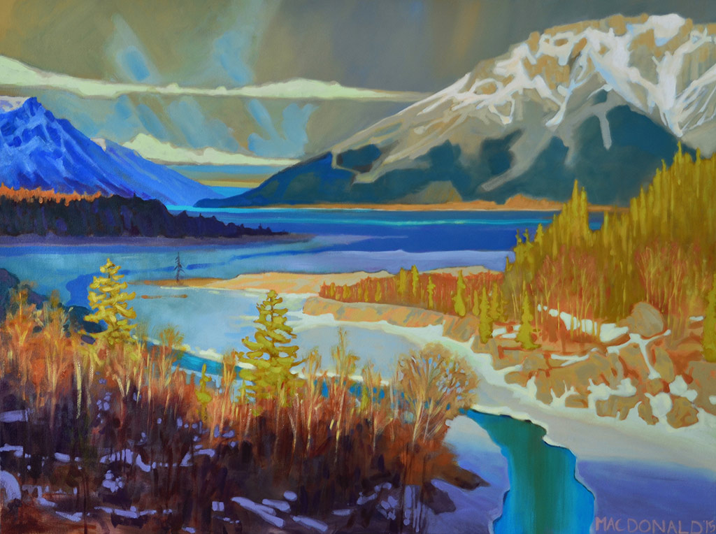 Abraham Lake <br> Acrylic on Canvas, 30 x 40 <br> Sold